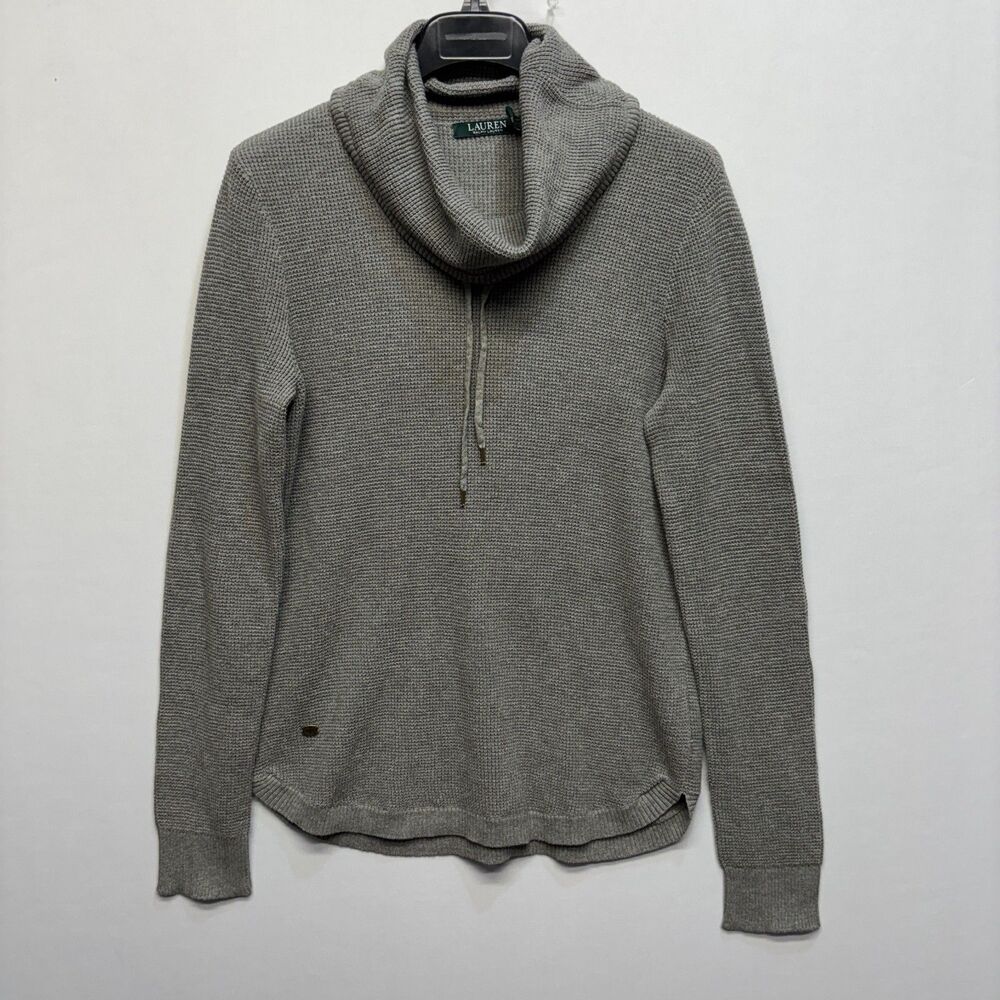 NWT Lauren Ralph Lauren Women Waffle Knit Sweater Size Medium Cowl Neck D111 -25